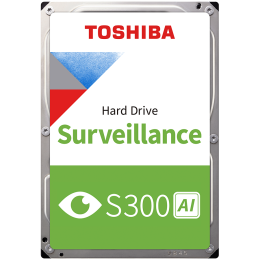 HDD Video Surveillance TOSHIBA S300 AI 10TB CMR, 3.5'', 512MB, 7200RPM, SATA, 64 cameras, 24/7, TBW: 550