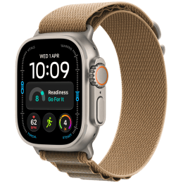 Apple Watch Ultra 4 GPS + Cellular 49mm Natural Titanium Case with Desert Alpine Loop - M,Model A3579
