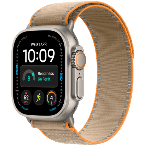 Apple Watch Ultra 4 GPS + Cellular 49mm Natural Titanium Case with Sand Trail Loop - S/M,Model A3579