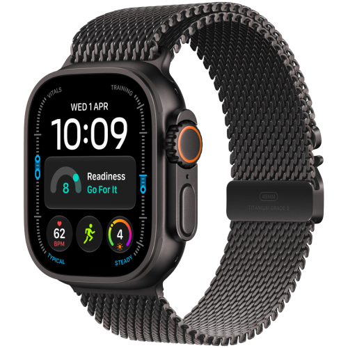 Apple Watch Ultra 4 GPS + Cellular 49mm Black Titanium Case with Black Titanium Milanese Loop - M,Model A3579