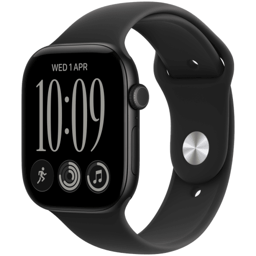 Apple Watch Series 12 GPS 42mm Black Aluminium Case with Black Sport Band - S/M,Model A3581