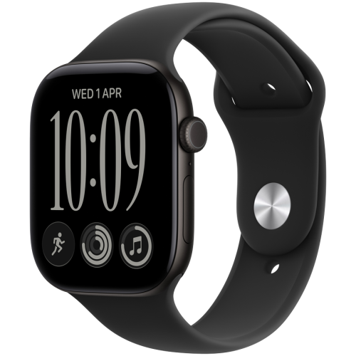 Apple Watch Series 12 GPS 42mm Black Aluminium Case with Black Sport Band - M/L,Model A3581