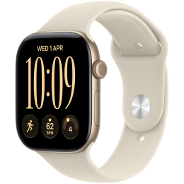 Apple Watch Series 12 GPS 42mm Light Gold Aluminium Case with Sand Sport Band - S/M,Model A3581