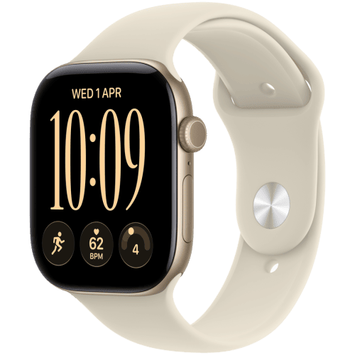 Apple Watch Series 12 GPS 46mm Light Gold Aluminium Case with Sand Sport Band - M/L,Model A3584