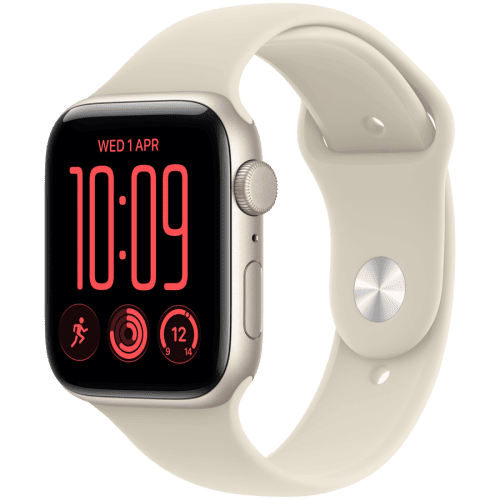 Apple Watch SE 3 GPS 44mm Starlight Aluminium Case with Sand Sport Band - M/L,Model A3325
