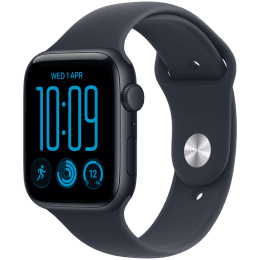 Apple Watch SE 3 GPS 44mm Midnight Aluminium Case with Navy Blue Sport Band - S/M,Model A3325