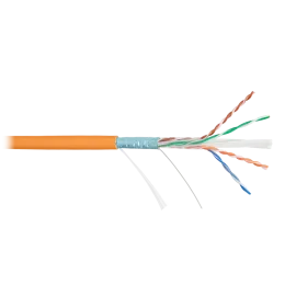 Кабель NIKOLAN F/UTP 4 пары, Кат.6 (Класс E), тест по ISO/IEC, 250МГц, одножильный, BC (чистая медь), 23AWG (0,57мм), внутренний, LSZH нг(А)-HFLTx