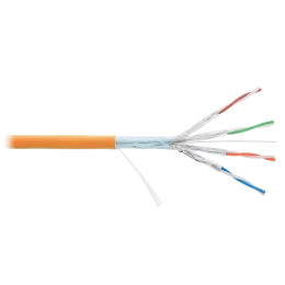 Кабель NIKOLAN F/FTP 4 пары, Кат.6a (Класс Eа), тест по ISO/IEC, 500МГц, одножильный, BC (чистая медь), 23AWG (0,56мм), внутренний, LSZH нг(А)-HFLTx,