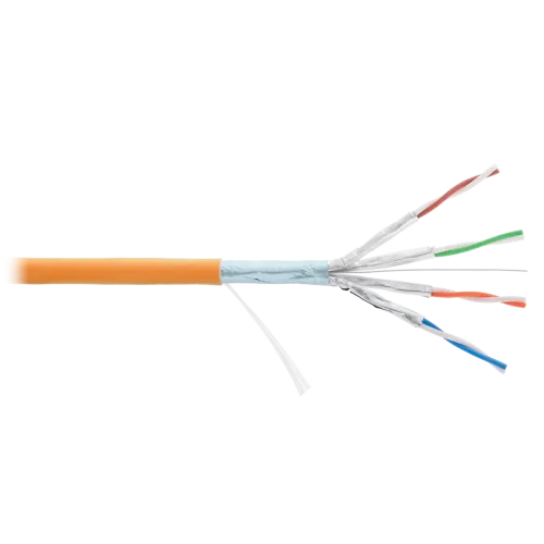 Кабель NIKOLAN F/FTP 4 пары, Кат.6a (Класс Eа), тест по ISO/IEC, 500МГц, одножильный, BC (чистая медь), 23AWG (0,56мм), внутренний, LSZH нг(А)-HFLTx