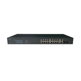 Неуправляемый стоечный 16 портовый PoE коммутатор POWERTONE PUS-CC16L-250R с изоляцией портов