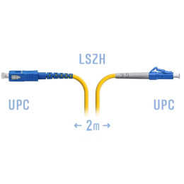 Патчкорд оптический LC/UPC-SC/UPC SM, 2 м