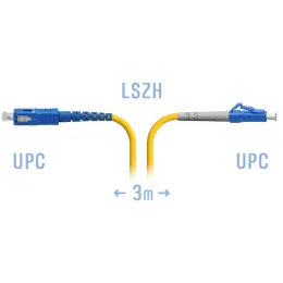 Патчкорд оптический LC/UPC-SC/UPC SM, 3 м
