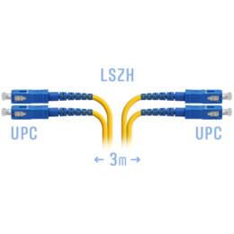 Патчкорд оптический SC/UPC SM Duplex, 3 м