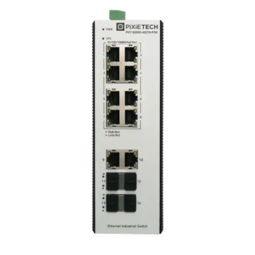 Управляемый промышленный POE коммутатор L2 PXT-S250G-4S2T8-POE