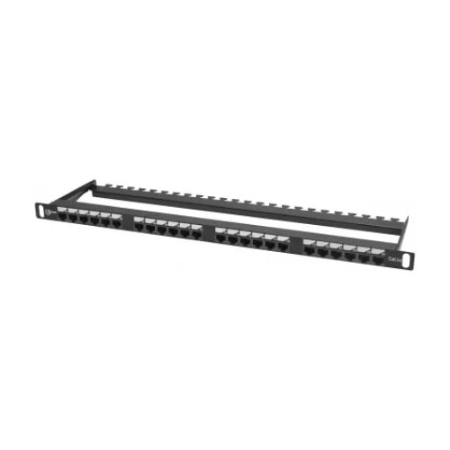 Патч-панель Pixietech, 19" неэкранированная, 0.5U,, 24 порта, cat.5e горизонтальная заделка