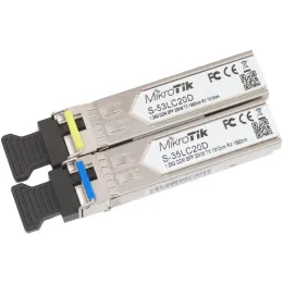 Модуль Mikrotik SFP оптический, 1.25G, 20км, 1310/1550нм + 1.25G, 20км, 1550/1310нм
