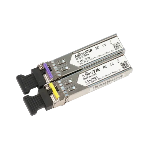Пара модулей Mikrotik SFP оптический, 1.25G, дальность до 80км, 1490/1550нм
