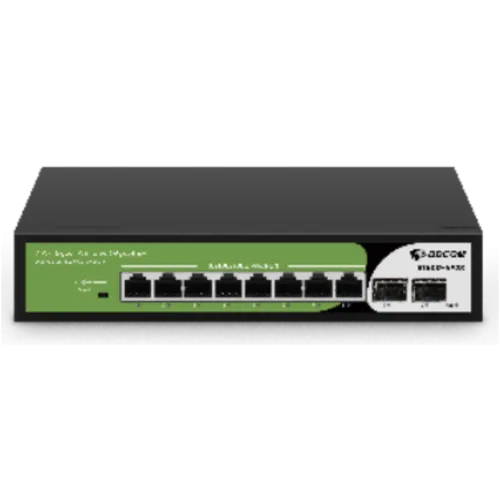 Неуправляемый PoE коммутатор, 8 портов GE PoE 110W + 2 порта uplink GE SFP