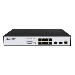 Управляемый PoE коммутатор уровня 2 BDCOM S2510-P, 8x 10/100/1000Base-T, 2x 100/1000BASE-X (SFP), PoE 802.3af/at до 130W, 220VAC