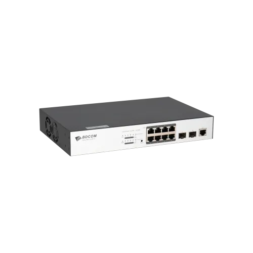 Управляемый PoE коммутатор уровня 2 BDCOM S2510-P, 8x 10/100/1000Base-T, 2x 100/1000BASE-X (SFP), PoE 802.3af/at до 130W, 220VAC — фото 3