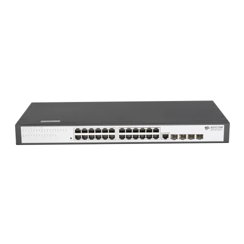 Управляемый коммутатор уровня 2 BDCOM S2528-C, 24x 10/100/1000Base-T, 4x combo 1G SFP/RJ45, 220VAC
