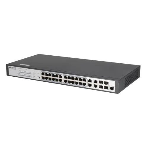 Управляемый PoE коммутатор уровня 2 BDCOM S2528-P, 24x 10/100/1000Base-T PoE 802.3af/at до 370W, 4x combo 1G SFP/RJ45, 220VAC — фото 4