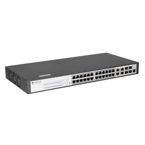 Управляемый PoE коммутатор уровня 2 BDCOM S2528-P, 24x 10/100/1000Base-T PoE 802.3af/at до 370W, 4x combo 1G SFP/RJ45, 220VAC — фото 3