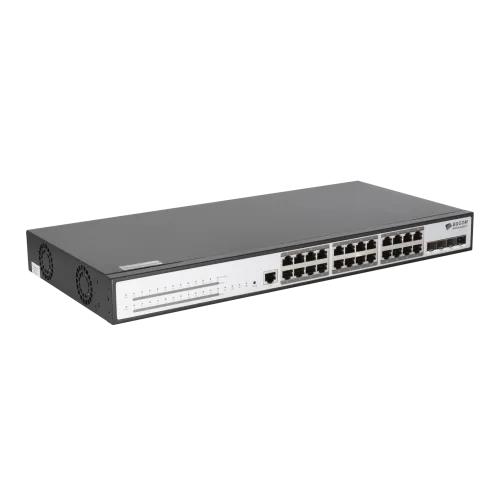 Управляемый PoE коммутатор уровня 3 BDCOM S2900-24P4X, 24x 10/100/1000Base-T PoE 802.3af/at до 370W, 4x 1/10GE SFP+, 220VAC + 36-72VDC — фото 3