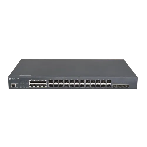 Управляемый коммутатор уровня 3 BDCOM S2900-24S8C4X, 16x 100/1000BaseX SFP, 8x Combo 10/100/1000BaseT / 100/1000BaseX SFP, 4x 1/10GE SFP+, 220VAC