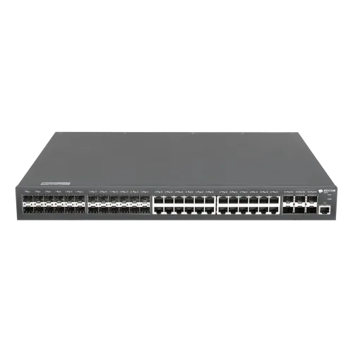 Управляемый коммутатор уровня 3 BDCOM S3900-48M6X, 24x10/100/1000Base-T, 24x100/1000Base-X SFP, 6x1/10GE SFP+, Hot Swap БП 1+1, в комплекте 1x PSU AC