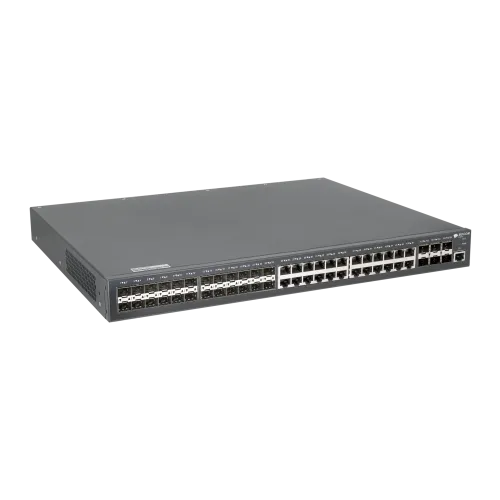 Управляемый коммутатор уровня 3 BDCOM S3900-48M6X, 24x10/100/1000Base-T, 24x100/1000Base-X SFP, 6x1/10GE SFP+, Hot Swap БП 1+1, в комплекте 1x PSU AC — фото 2