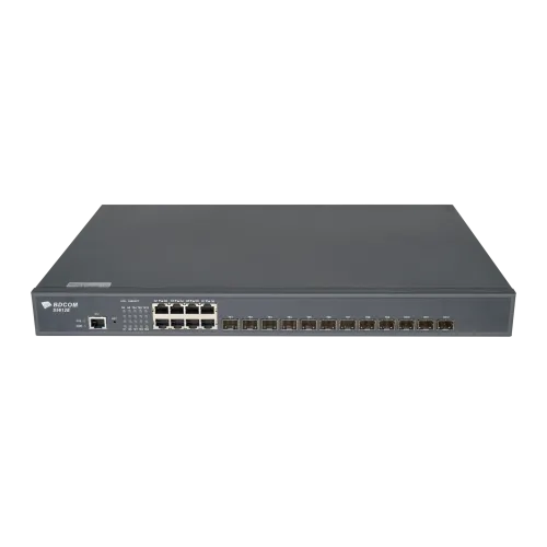 Управляемый коммутатор уровня 3 BDCOM S5612E-2AC, 8x 10/100/1000Base-T, 12x 1/10GE SFP+, 2 встроенных блока питания ~220V AC