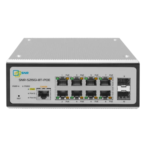 Управляемый промышленный POE коммутатор уровня 2 SNR-S215Gi-8T-POE