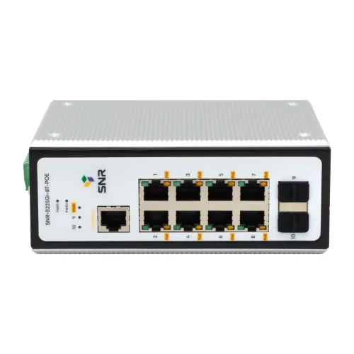 Управляемый промышленный POE коммутатор уровня 2 SNR-S225Gi-8T-POE
