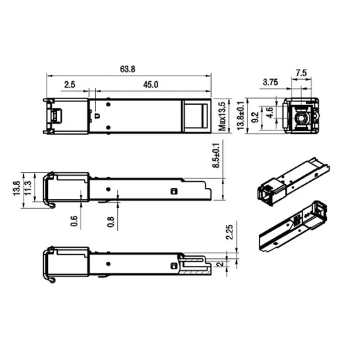 Модуль SFP 2.5G WDM, дальность до 40км (18dB), 1310нм — фото 2