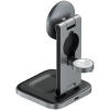 SATECHI 3-in-1 Foldable Qi2 Wireless Charging Stand (Space Gray) with Type A,C,G plugs