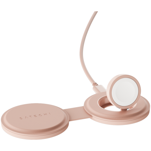 SATECHI OntheGo 2-in-1 Wireless Charger (Desert Rose) — фото 4