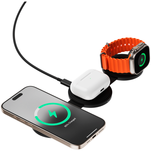 SATECHI OntheGo 3-in-1 Wireless Charger (Black) — фото 4