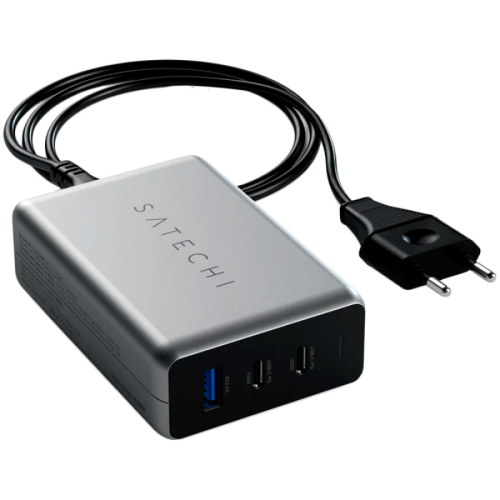 SATECHI 100W USB-C PD Compact Charger- EU ( x2 Type-C / x1 Type-A) (space gray) — фото 2