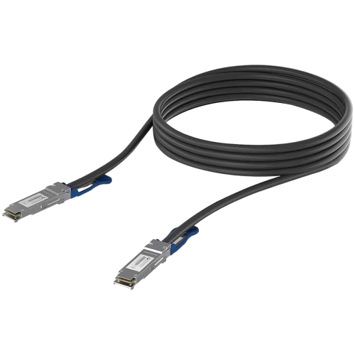 Ubiquiti UACC-DAC-QSFP28-1M QSFP28 direct attach cable with a 100 Gbps max data rate, compatible with QSFP28 and QSFP+ interfaces