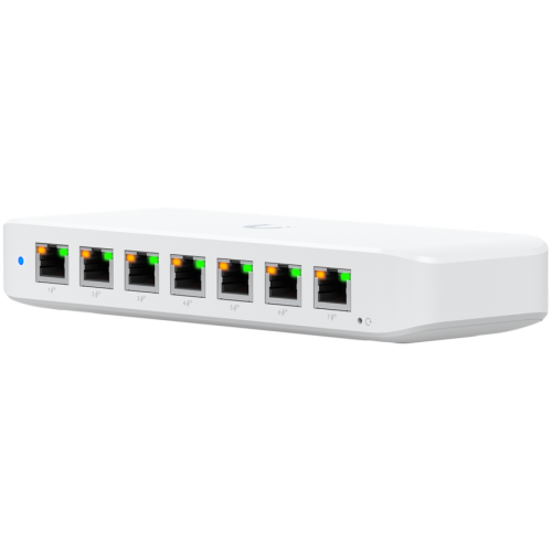 Ubiquiti USW-Ultra-210W-EU compact, Layer 2, 8-port GbE PoE switch with versatile mounting options, 7x GbE PoE+ output ports, GbE port with optional PoE++ input, 202W PoE availability with the included AC power adapter — фото 2