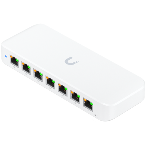 Ubiquiti USW-Ultra-210W-EU compact, Layer 2, 8-port GbE PoE switch with versatile mounting options, 7x GbE PoE+ output ports, GbE port with optional PoE++ input, 202W PoE availability with the included AC power adapter — фото 3