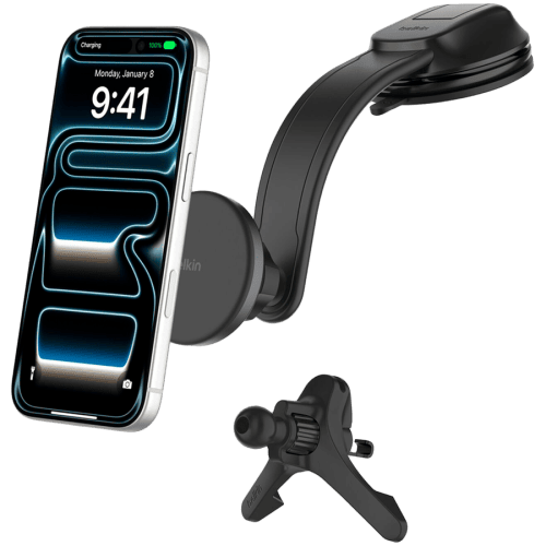 BELKIN 15W Qi2 Wireless In-Car Charger with Vent & Dash Mount + 30W CLA