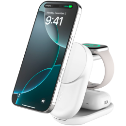 BELKIN 25w Qi2 3-IN-1 Foldable Charger, White