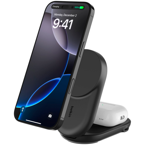 BELKIN 25w Qi2 2-IN-1 Foldable Charger, Black