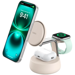 BELKIN 25w QI2 3-IN-1 Wireless Charging Stand, Sand