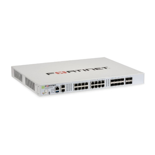 FortiGate-201G 10 x GE RJ45 (including 1 x MGMT port, 1 x HA port, 8 x switch ports), 4 x GE SFP slots, 8 x 5GE RJ45, 8 x 10GE SFP+ slots, NP7Lite and CP10 hardware accelerated, 480GB onboard SSD storage.