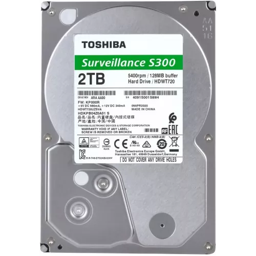 Жесткий диск HDD Video Surveillance Toshiba S300 3.5'' 2TB 128 MB
